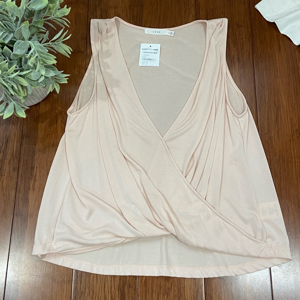 Lush Light Pink Tank Ruched Bottom Medium